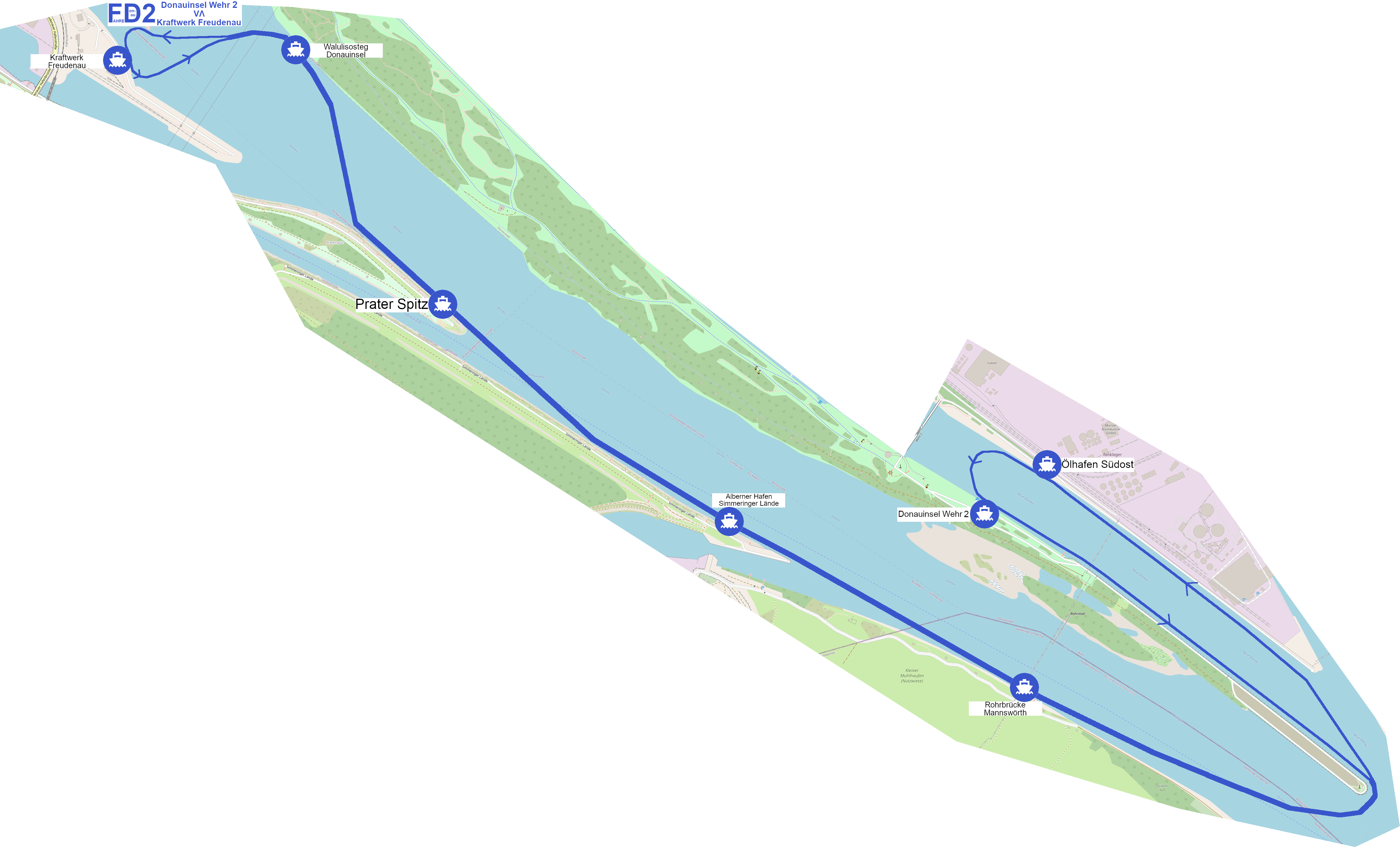Routenskizze FD2 auf Karte