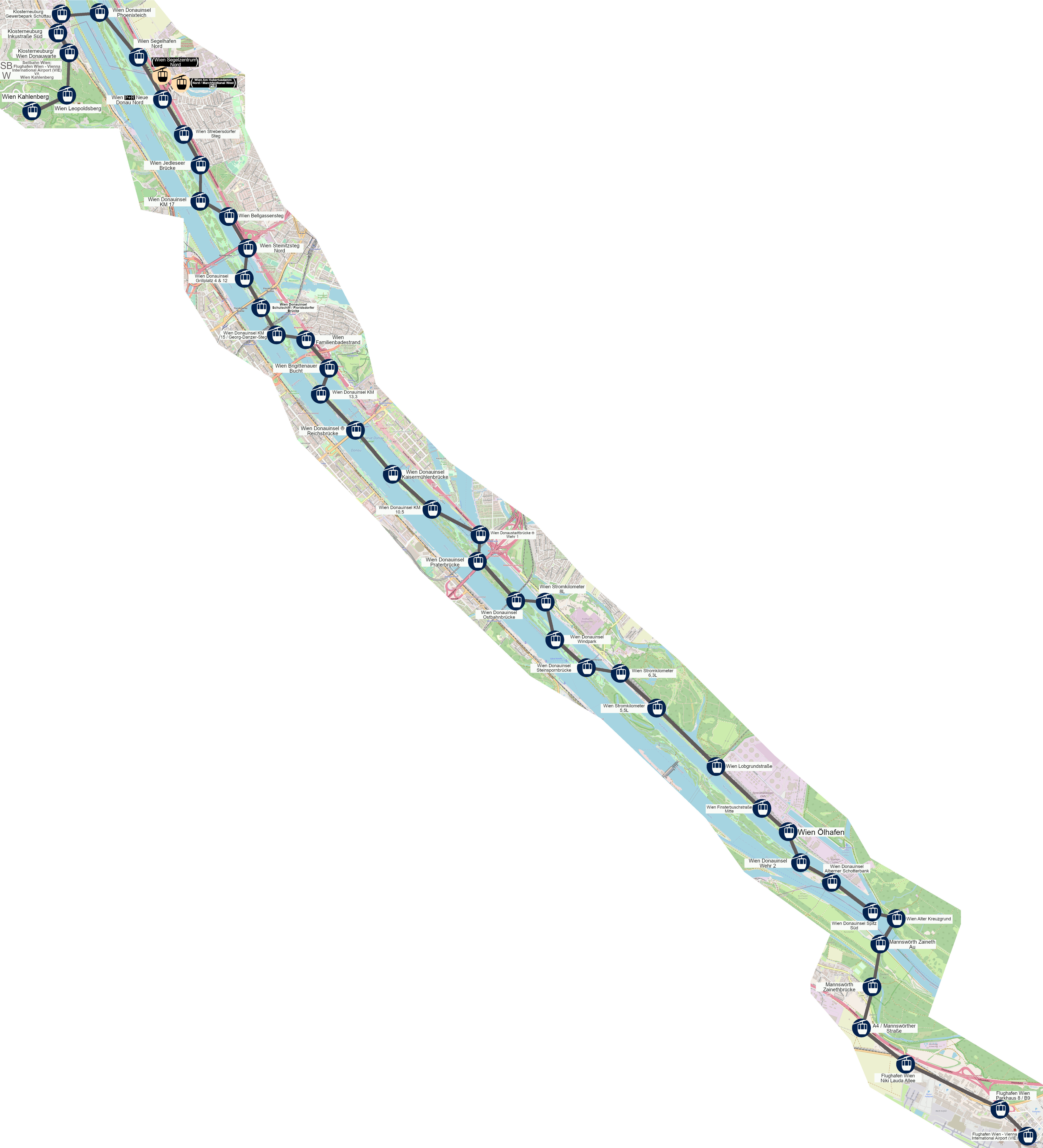 Routenskizze auf Karte