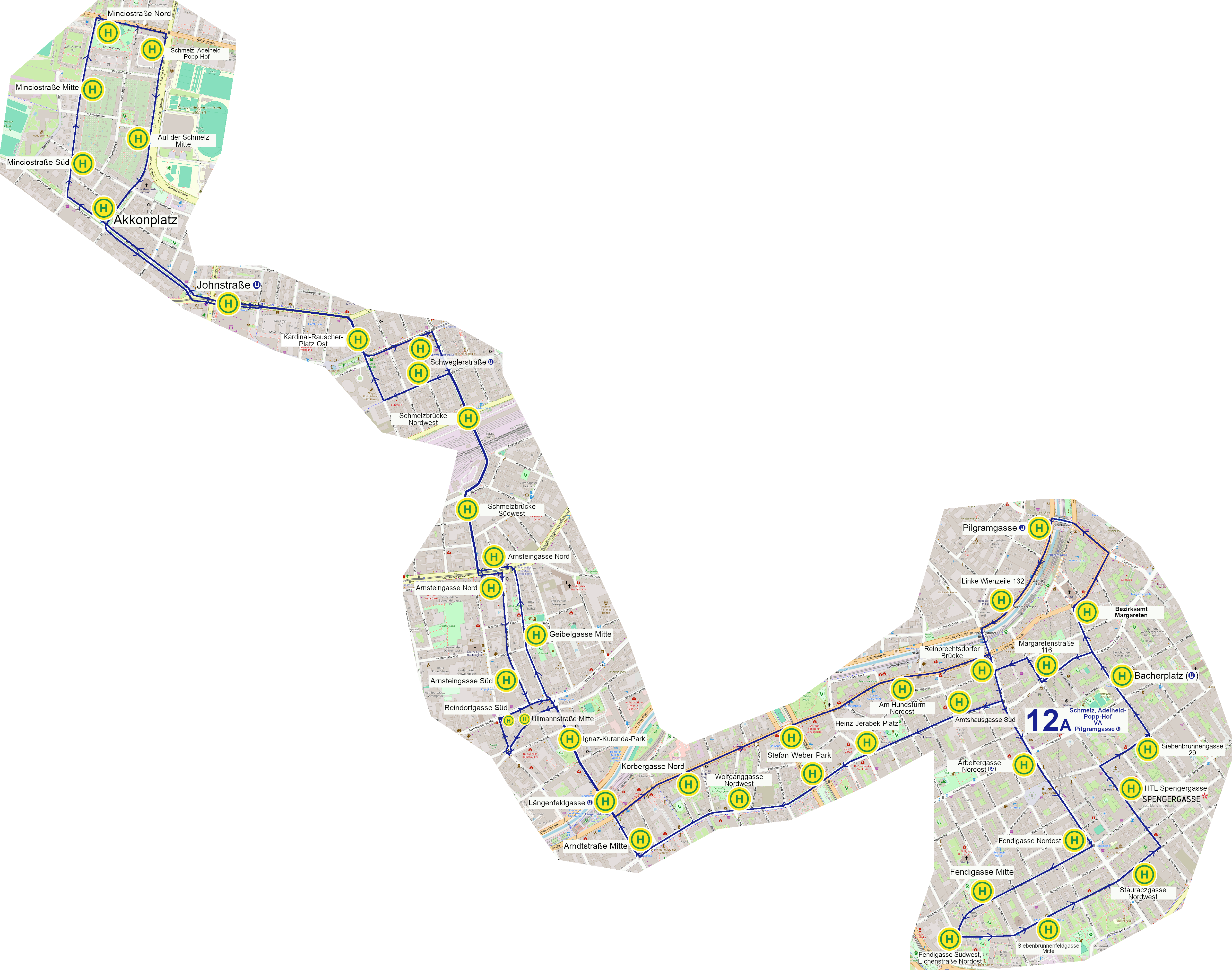 Linienverlauf auf Karte
