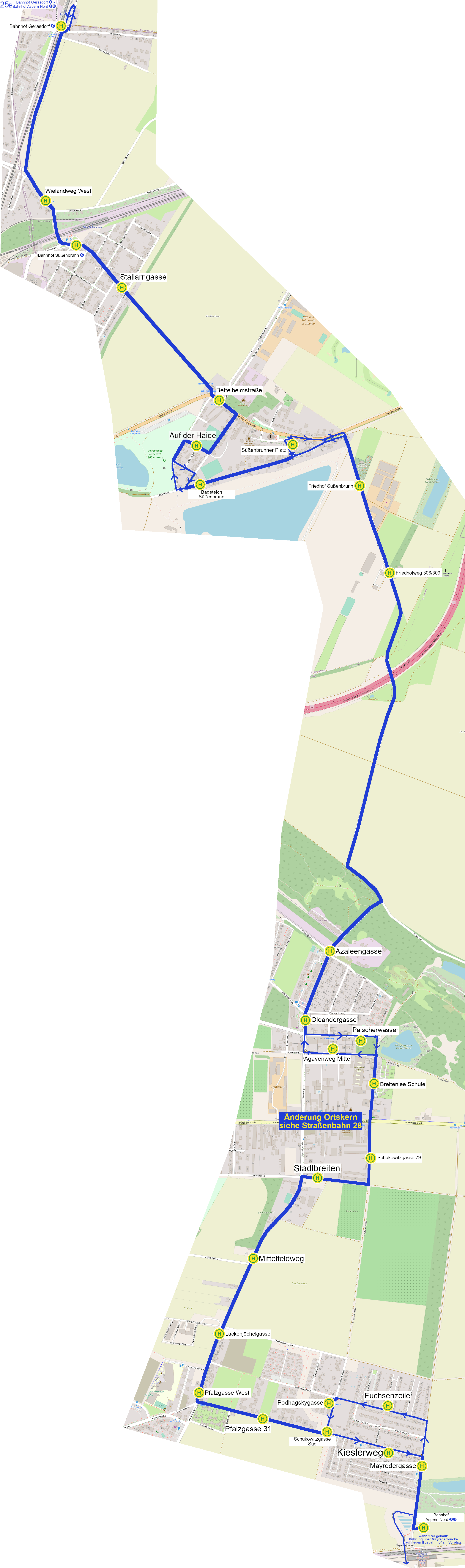 Linienverlauf auf Karte