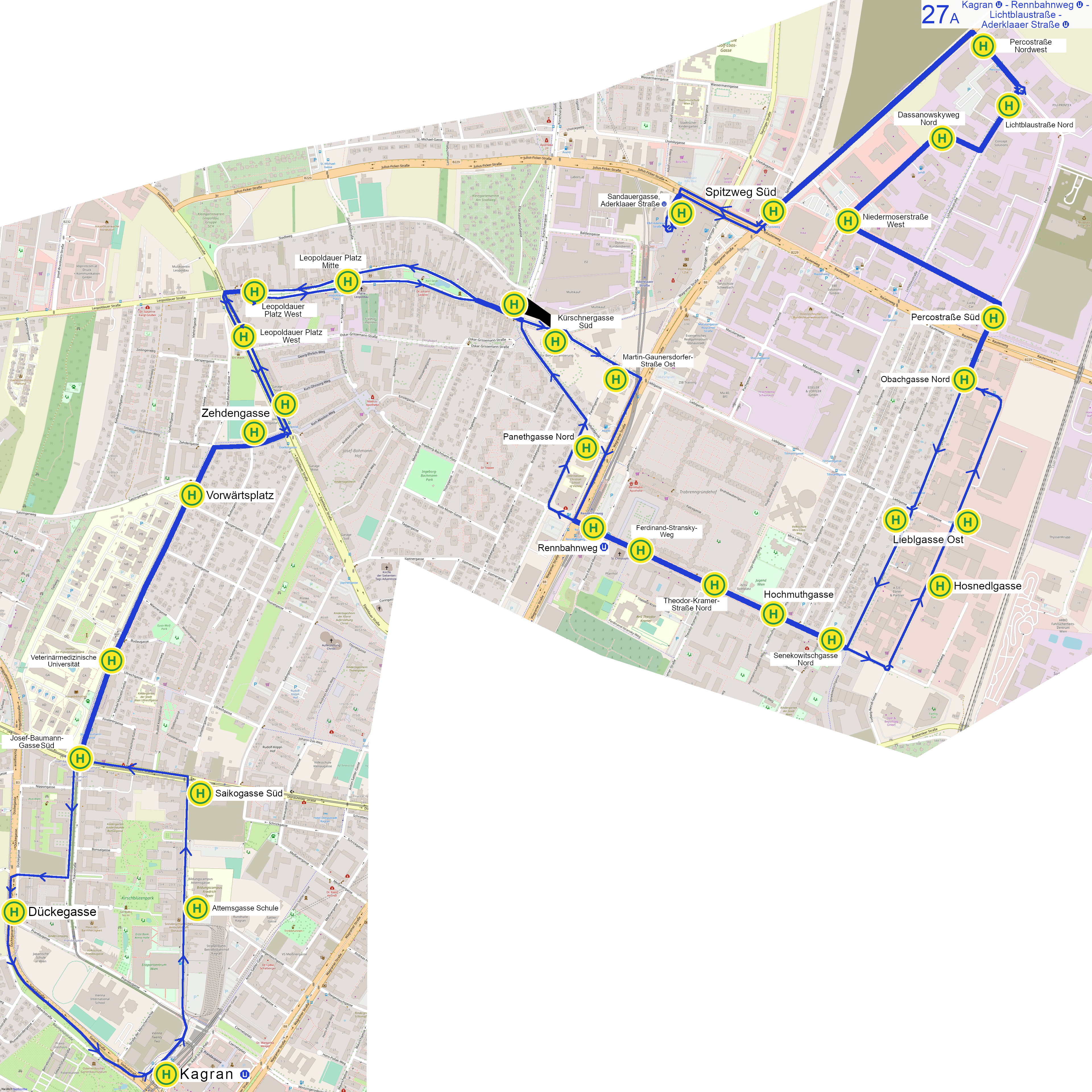 Linienverlauf auf Karte
