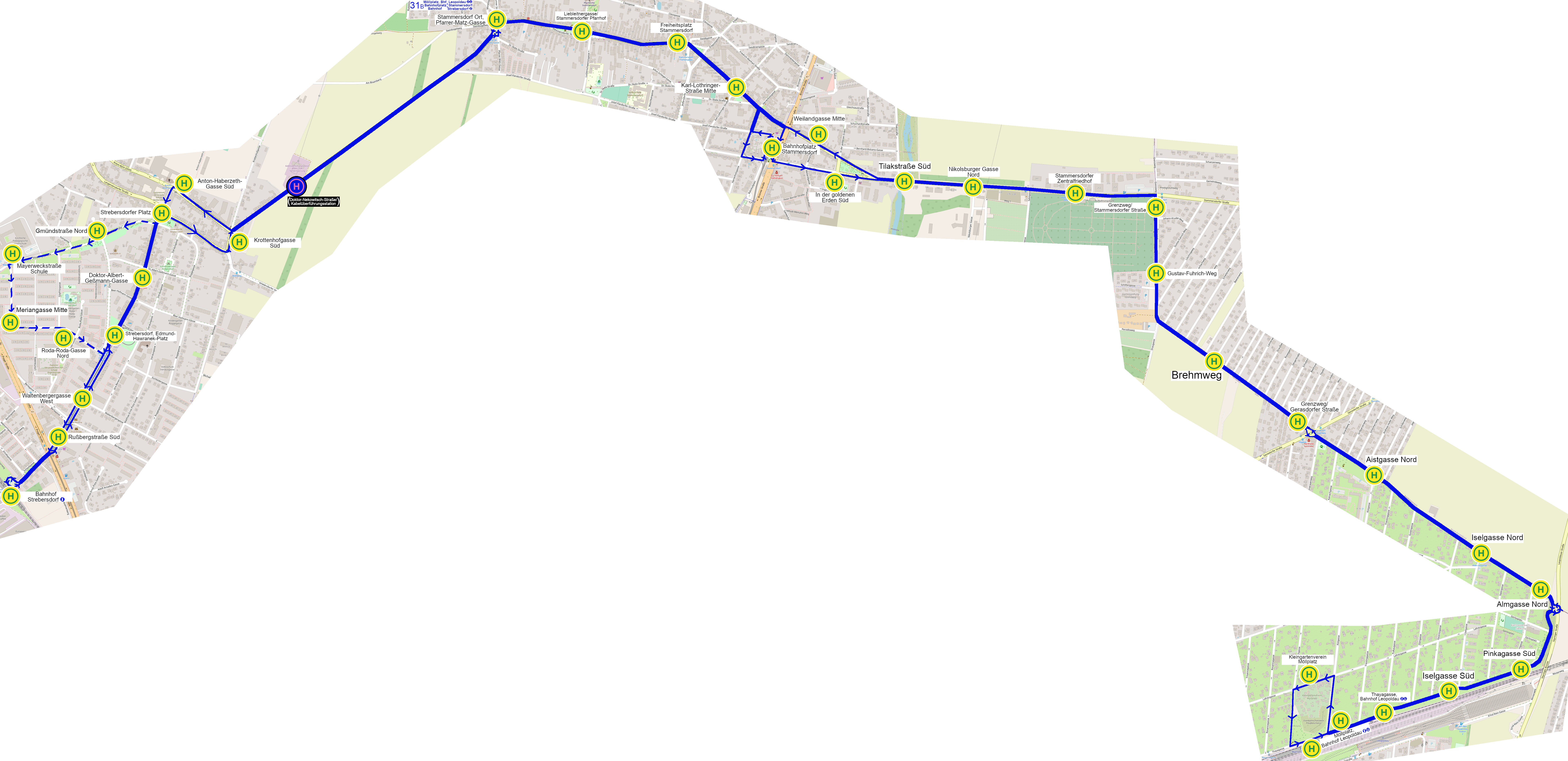 Linienverlauf auf Karte
