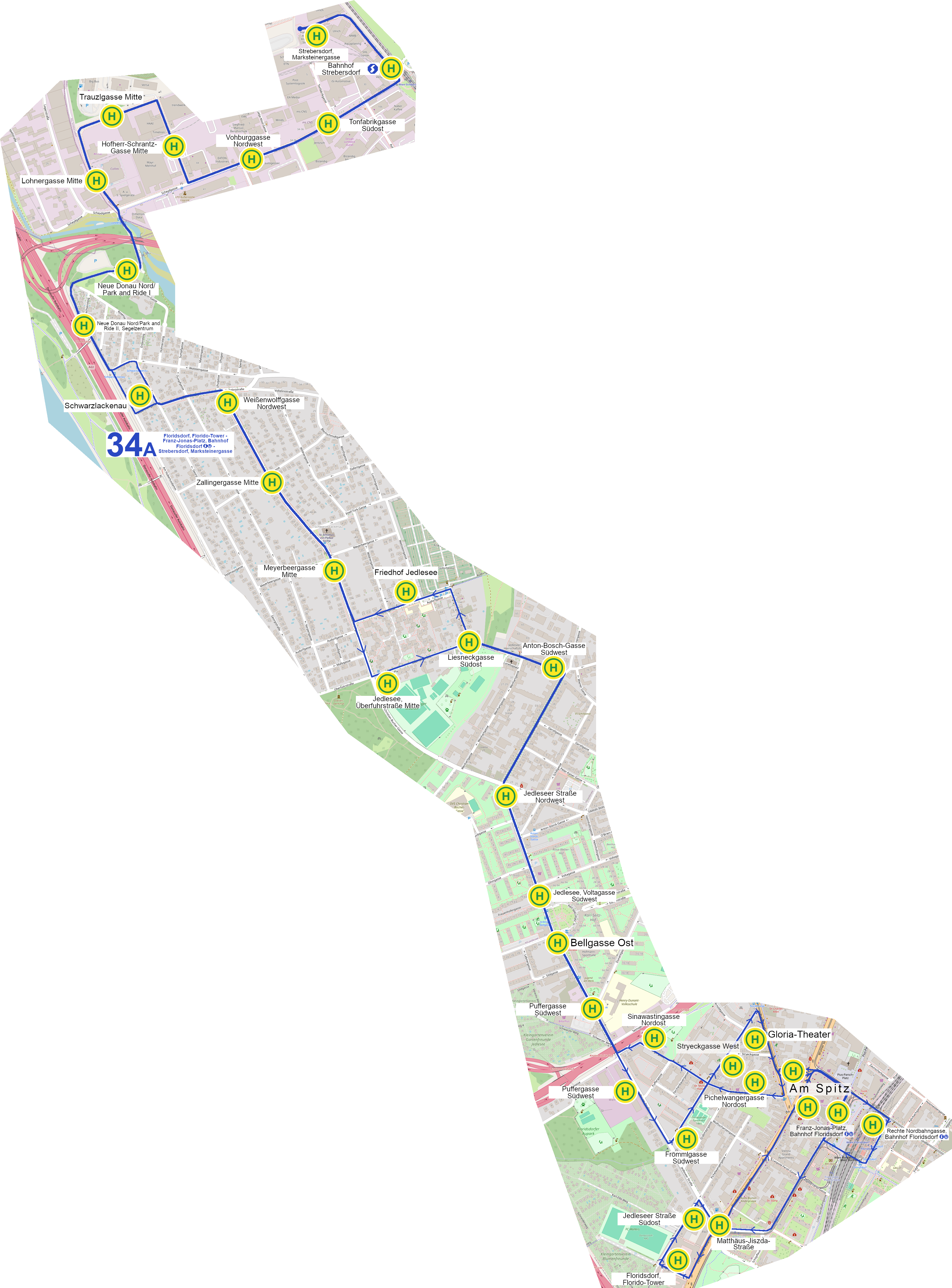 Linienverlauf auf Karte