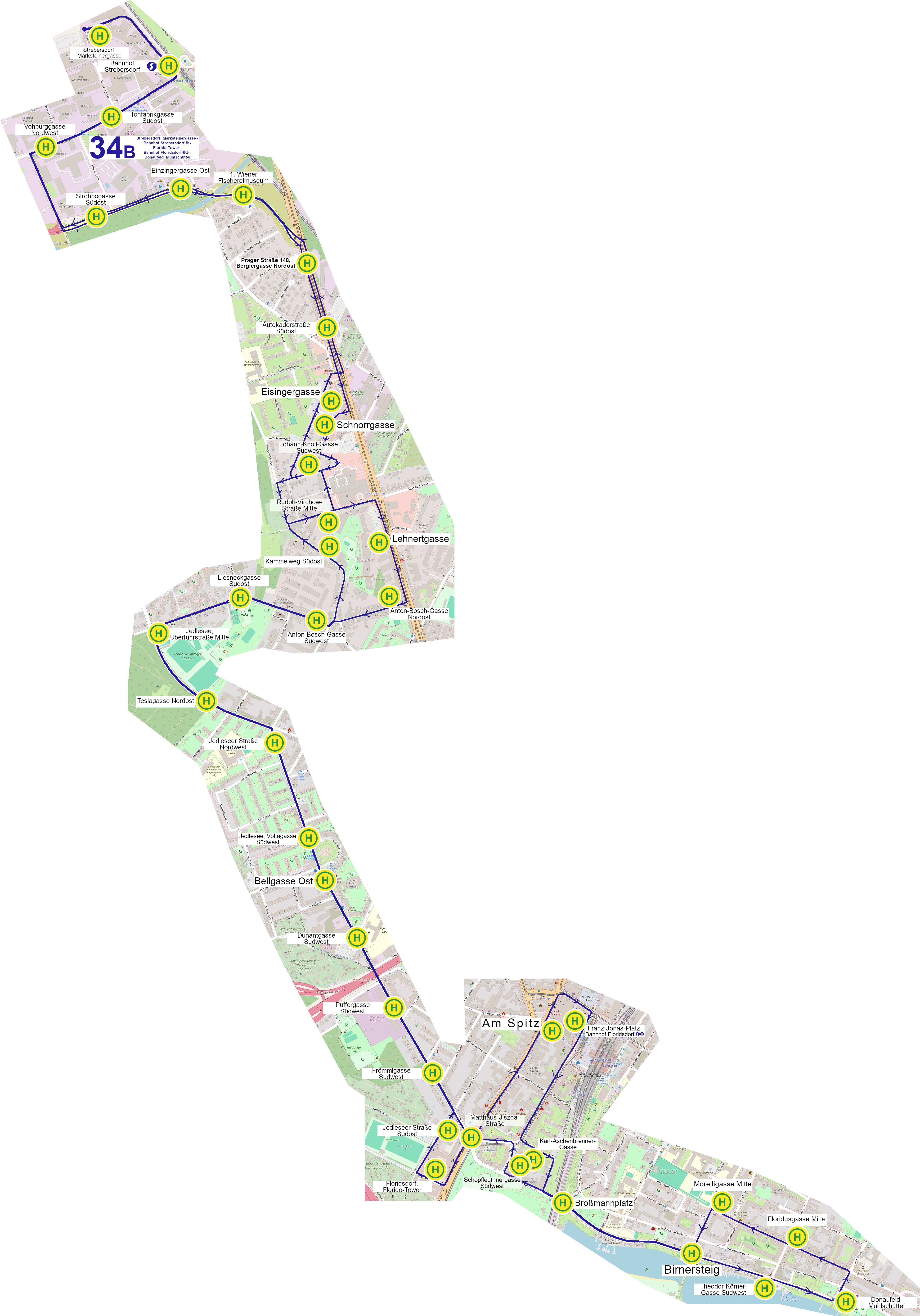 Linienverlauf auf Karte