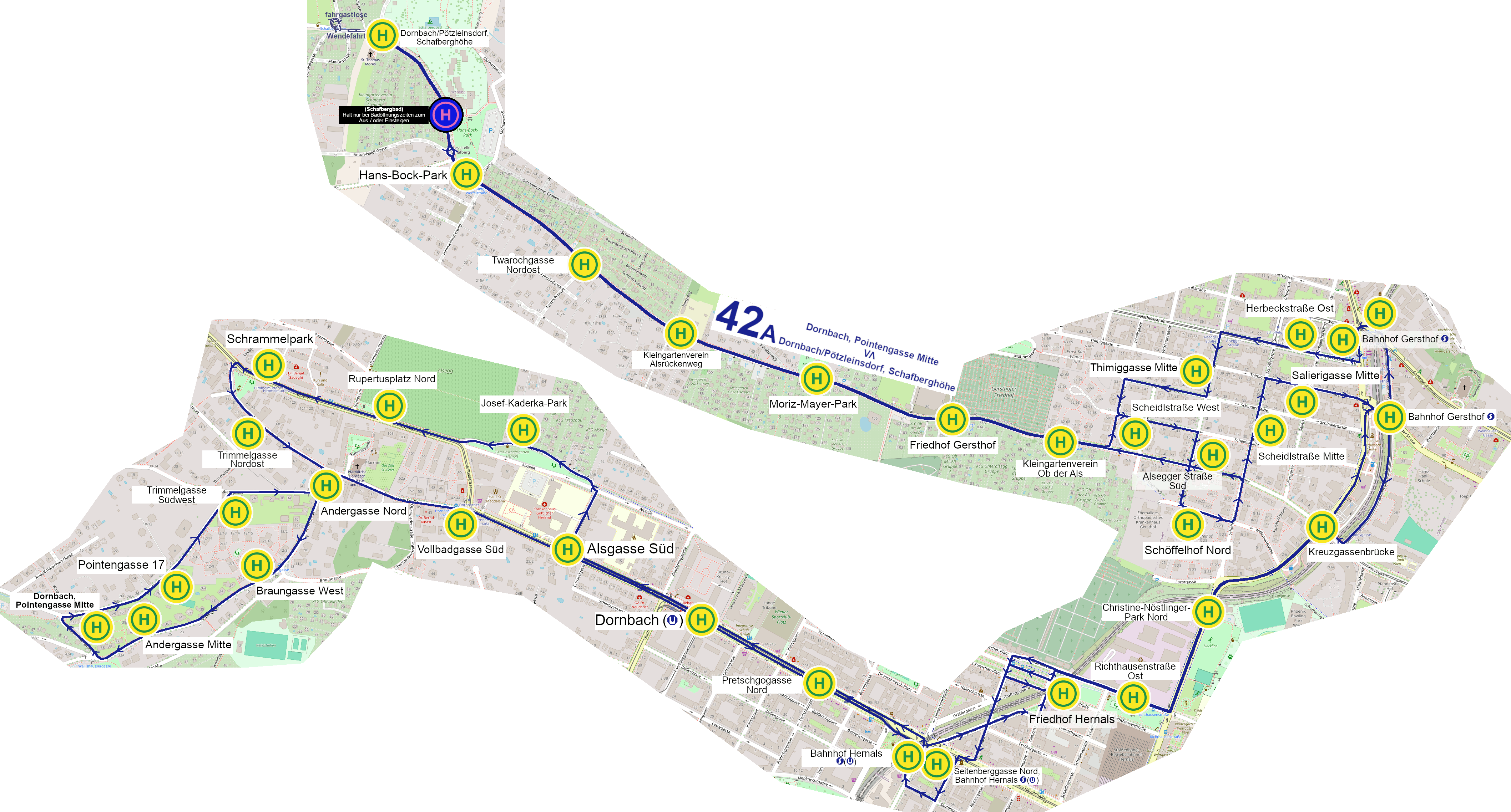 Linienverlauf auf Karte