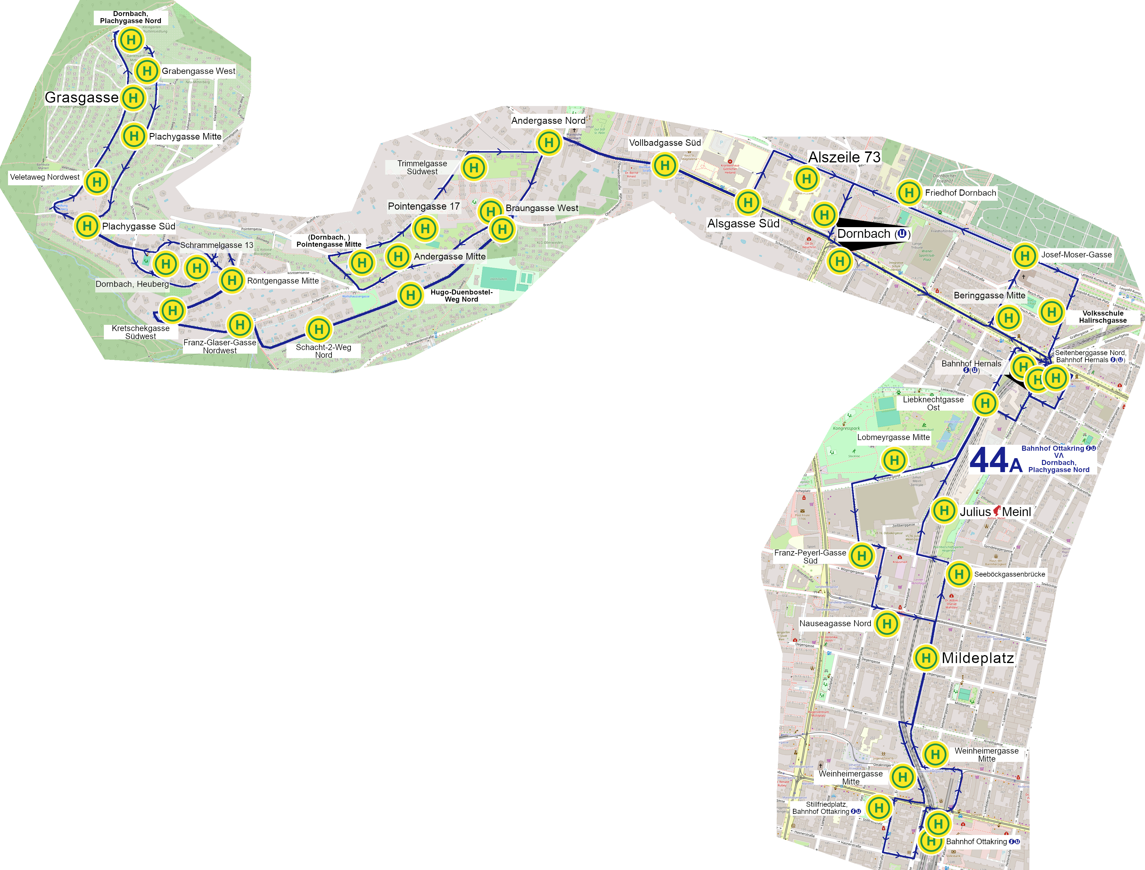Linienverlauf auf Karte