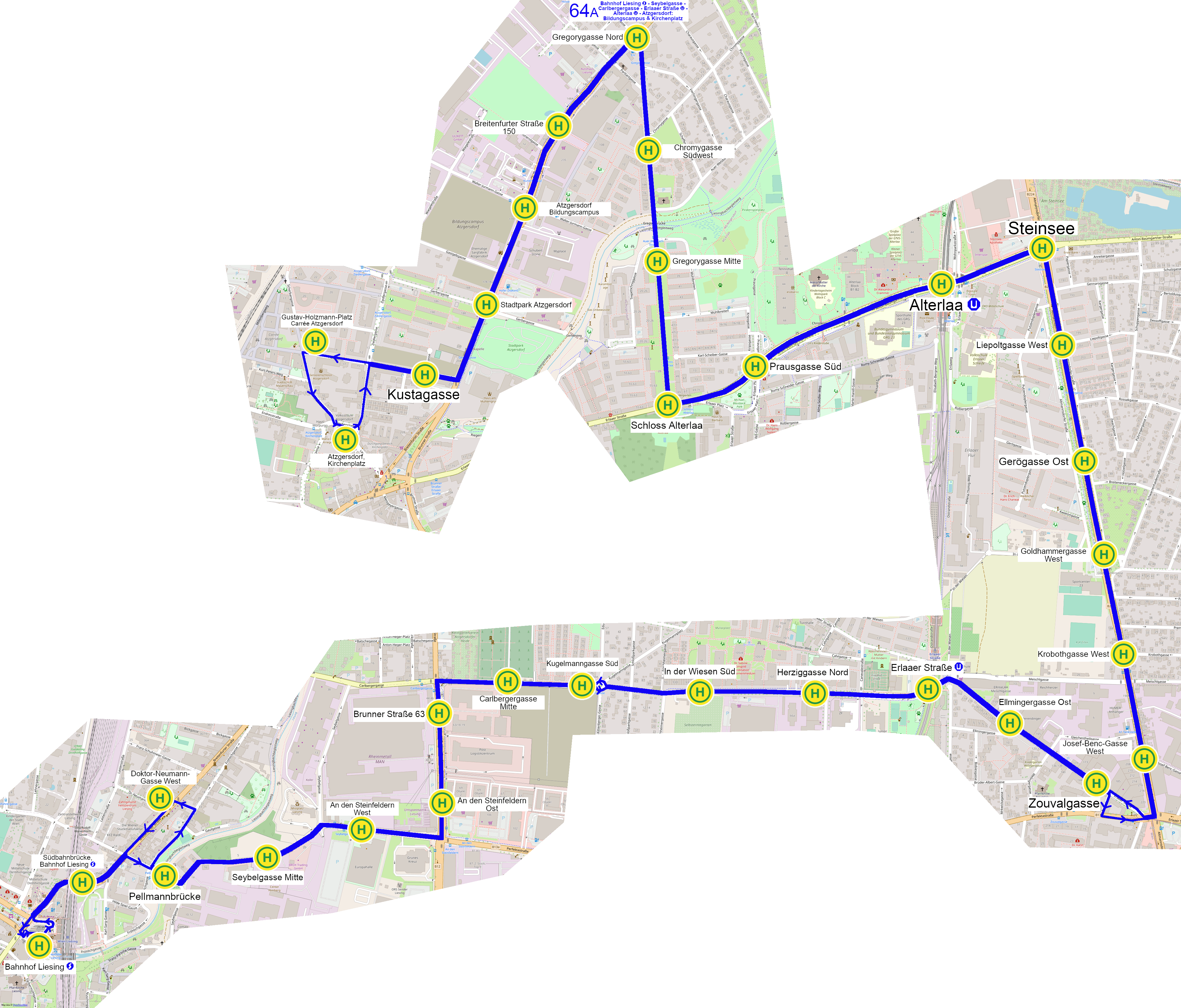 Linienverlauf auf Karte