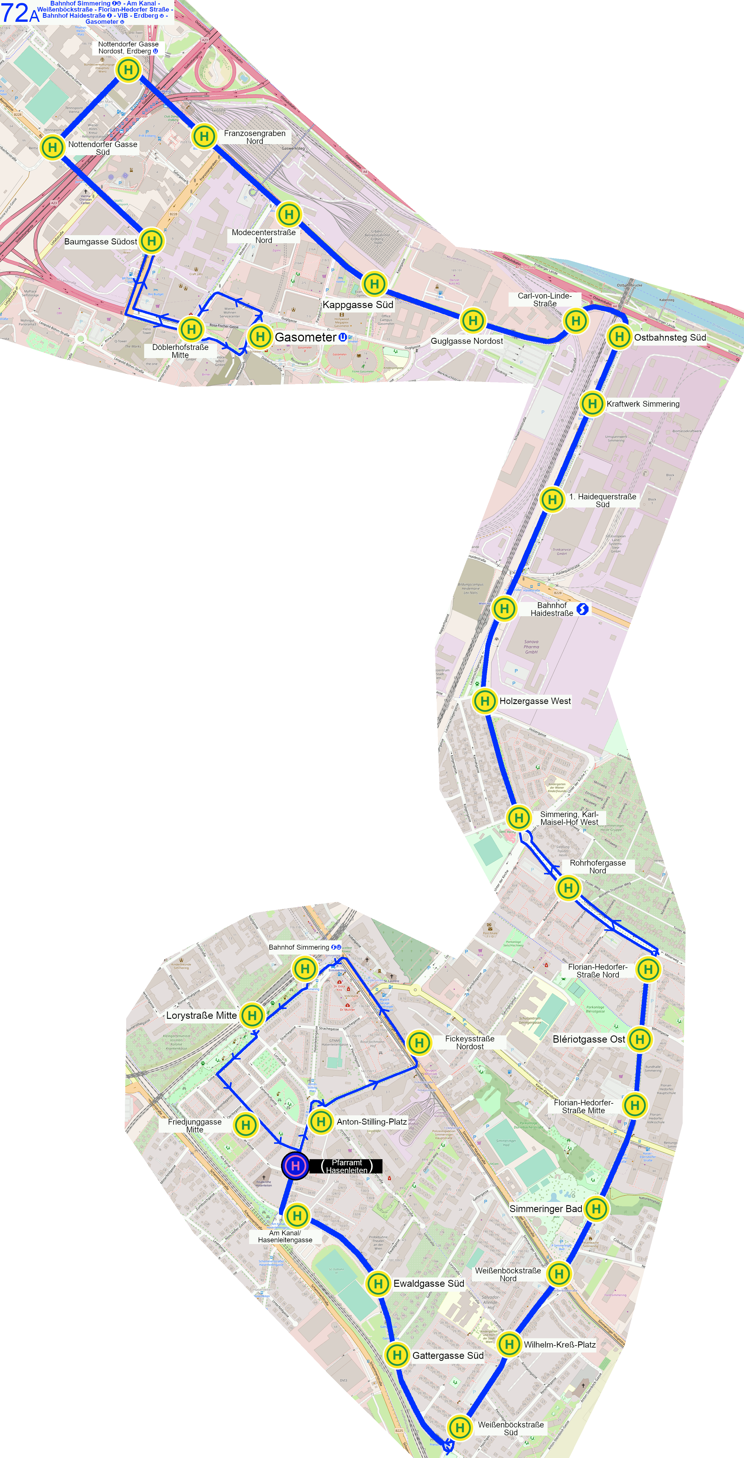 Linienverlauf auf Karte