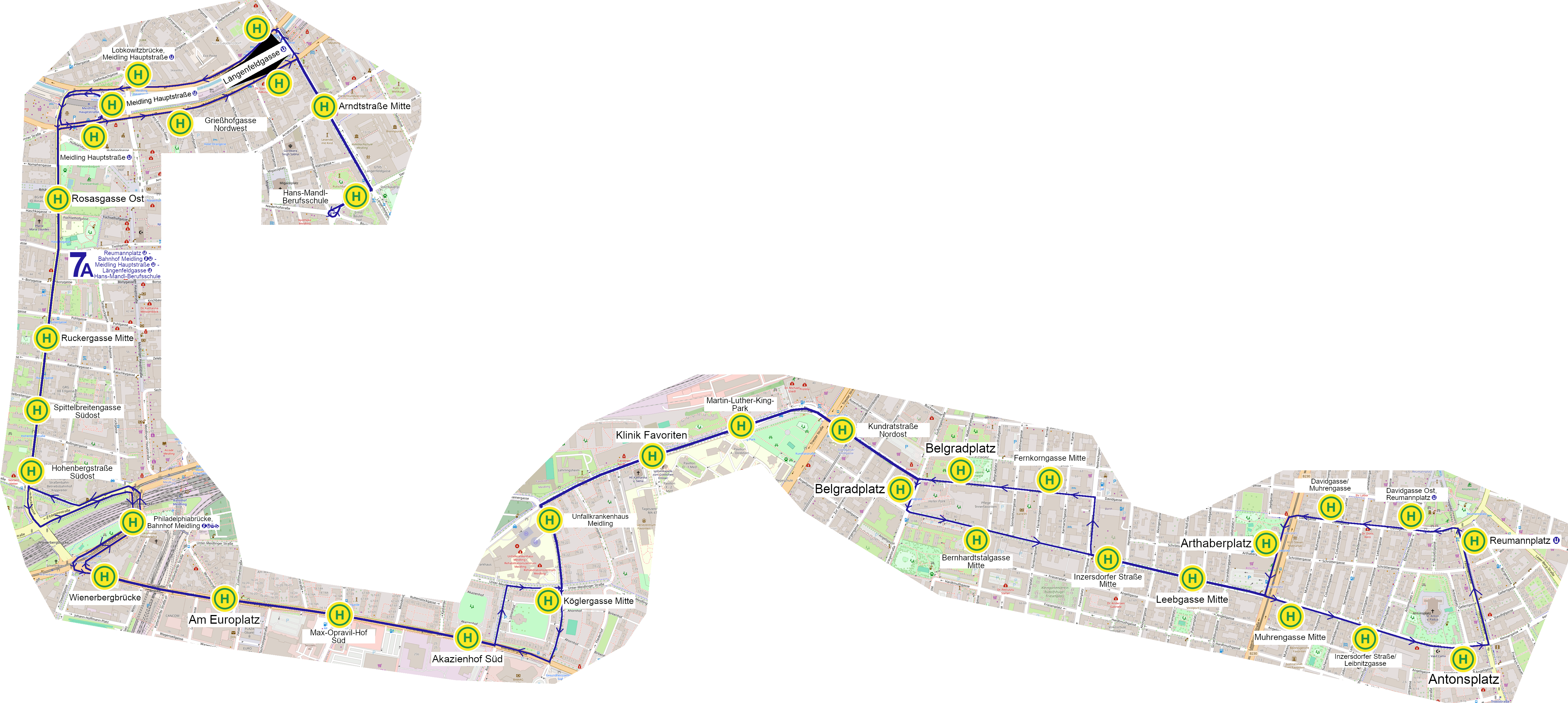 Linienverlauf auf Karte