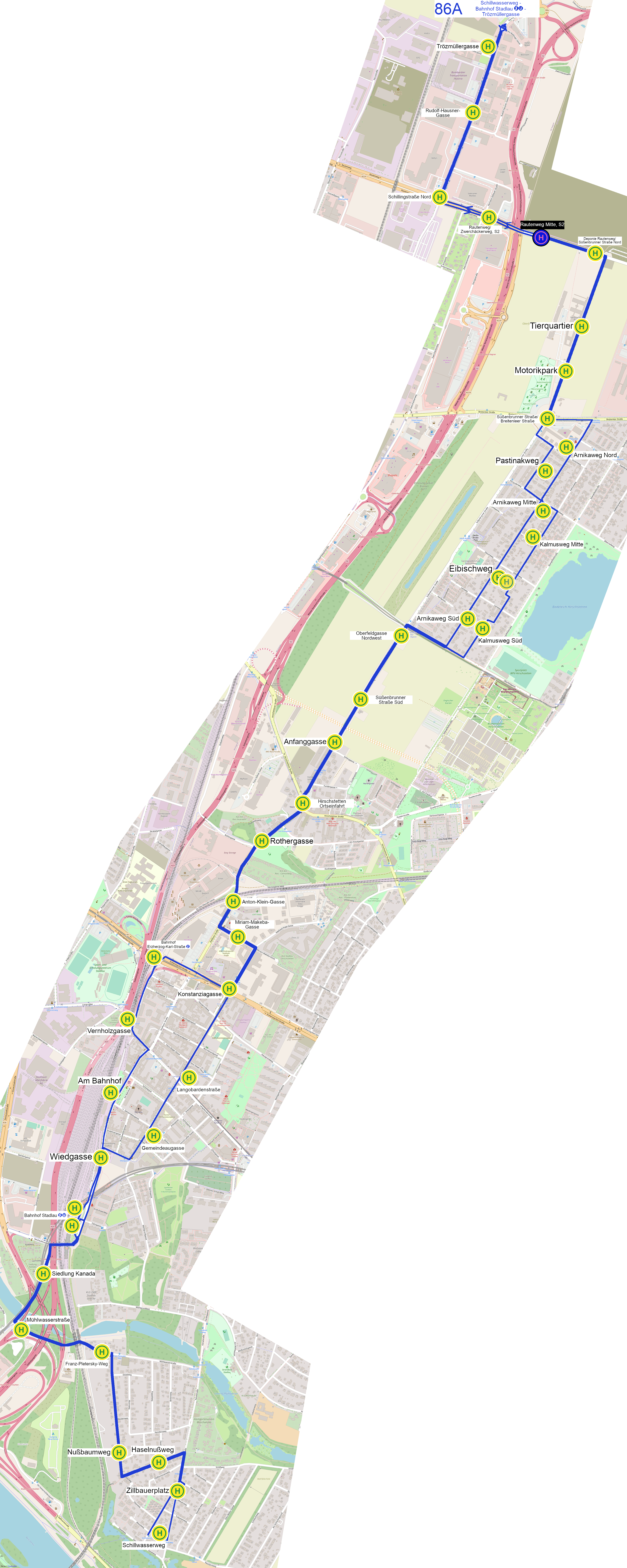 Linienverlauf auf Karte