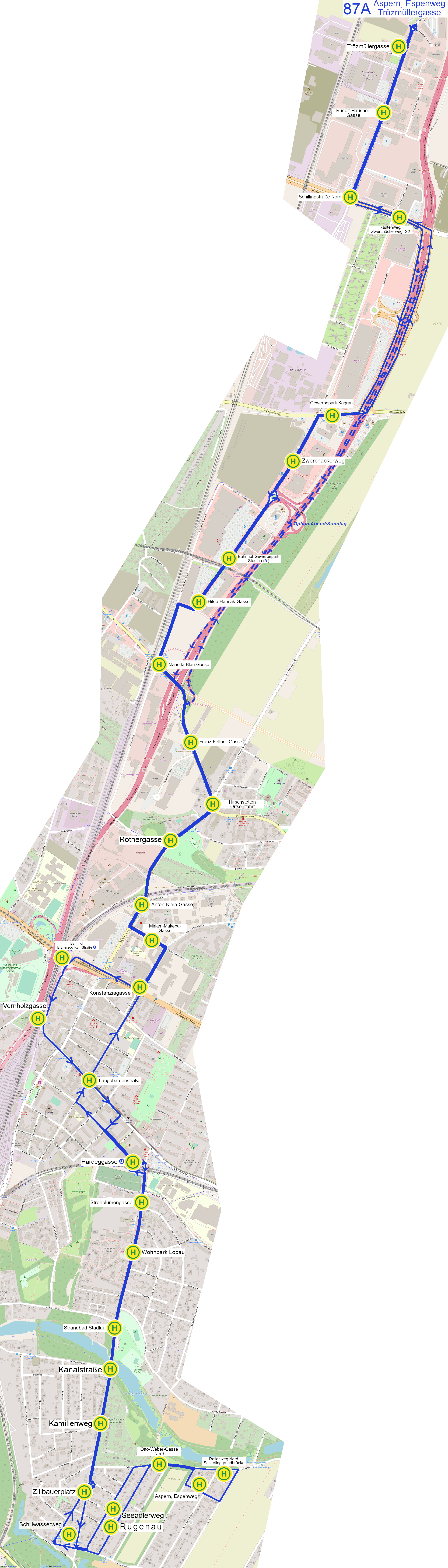 Linienverlauf auf Karte
