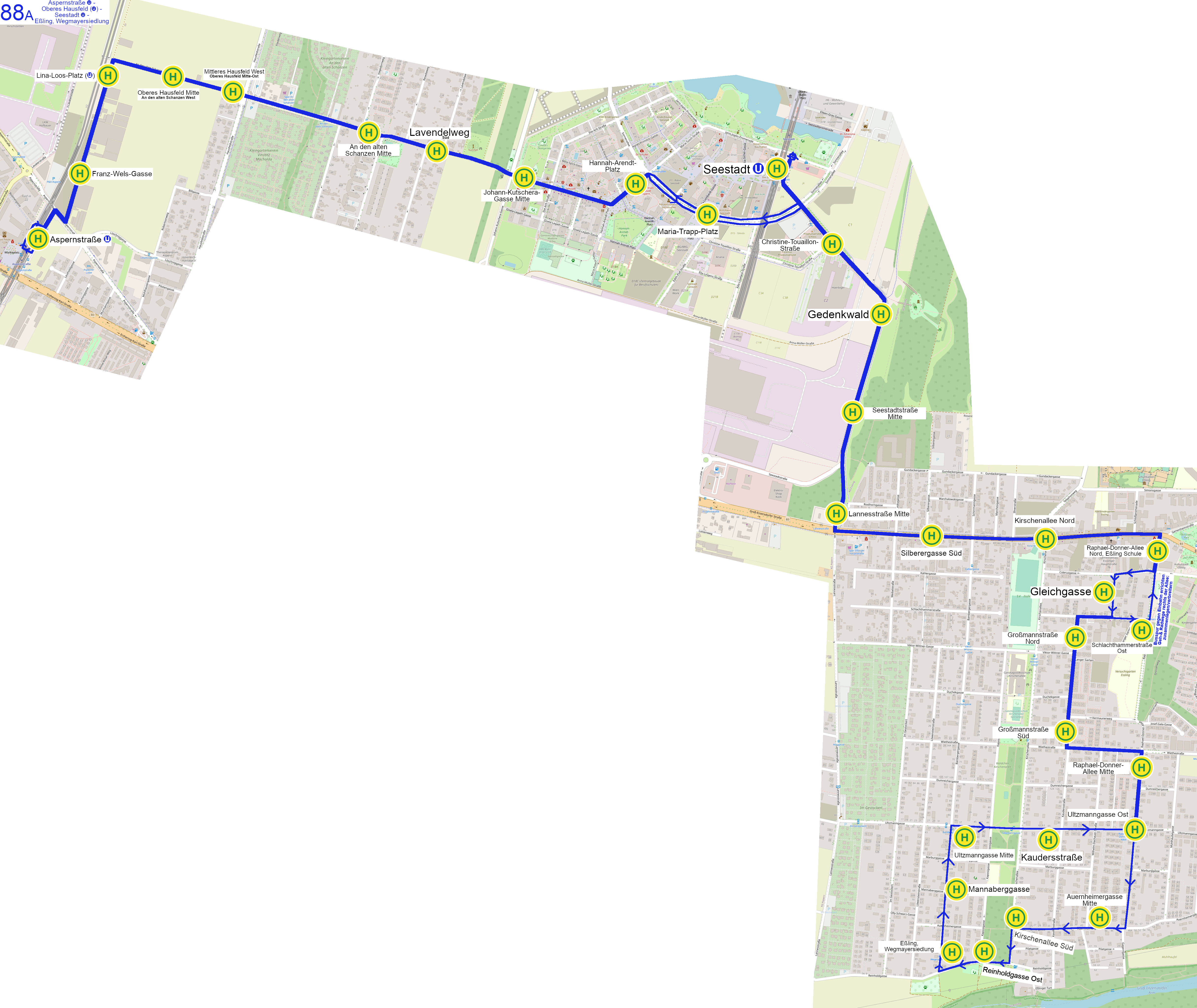 Linienverlauf auf Karte