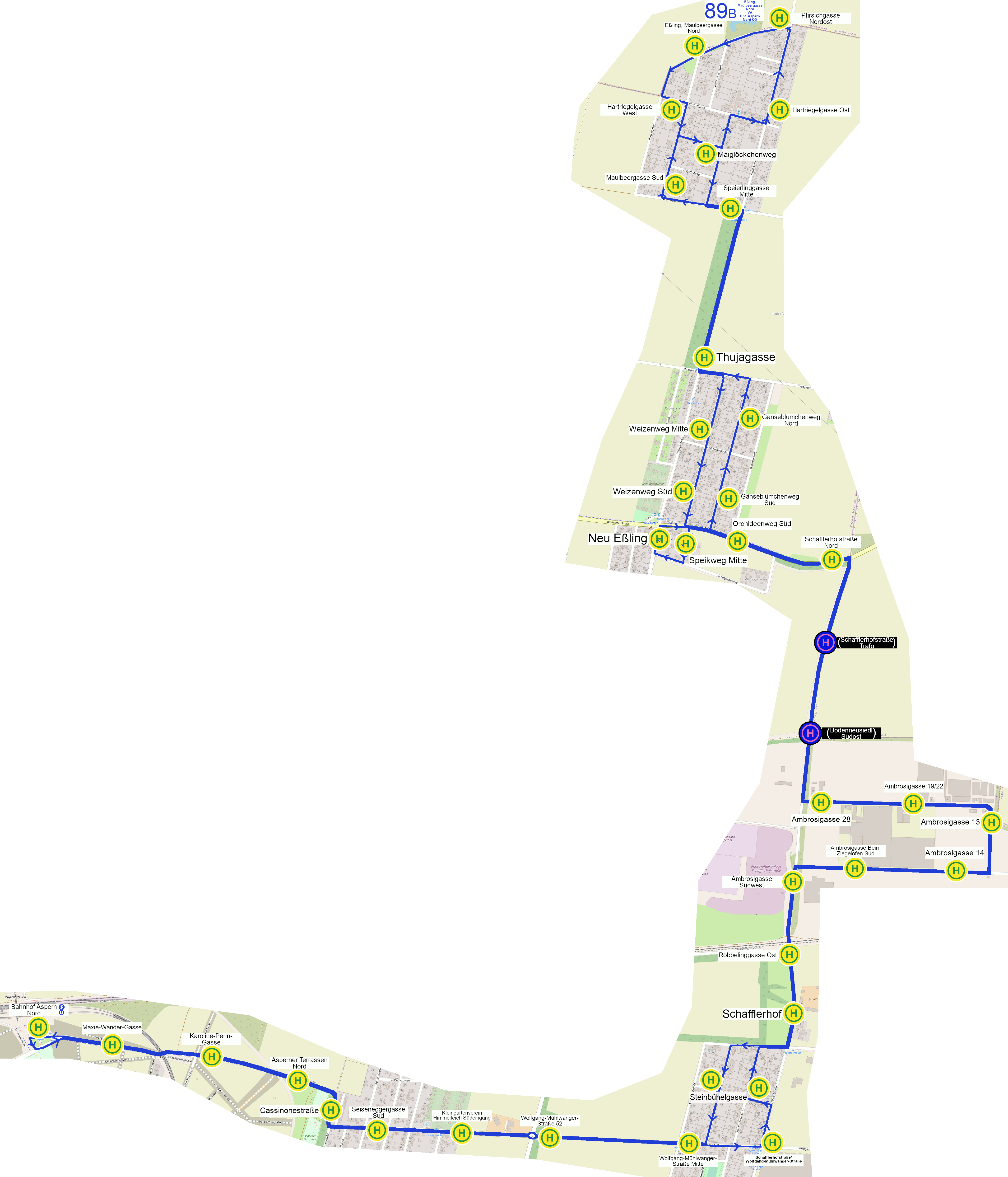 Linienverlauf auf Karte