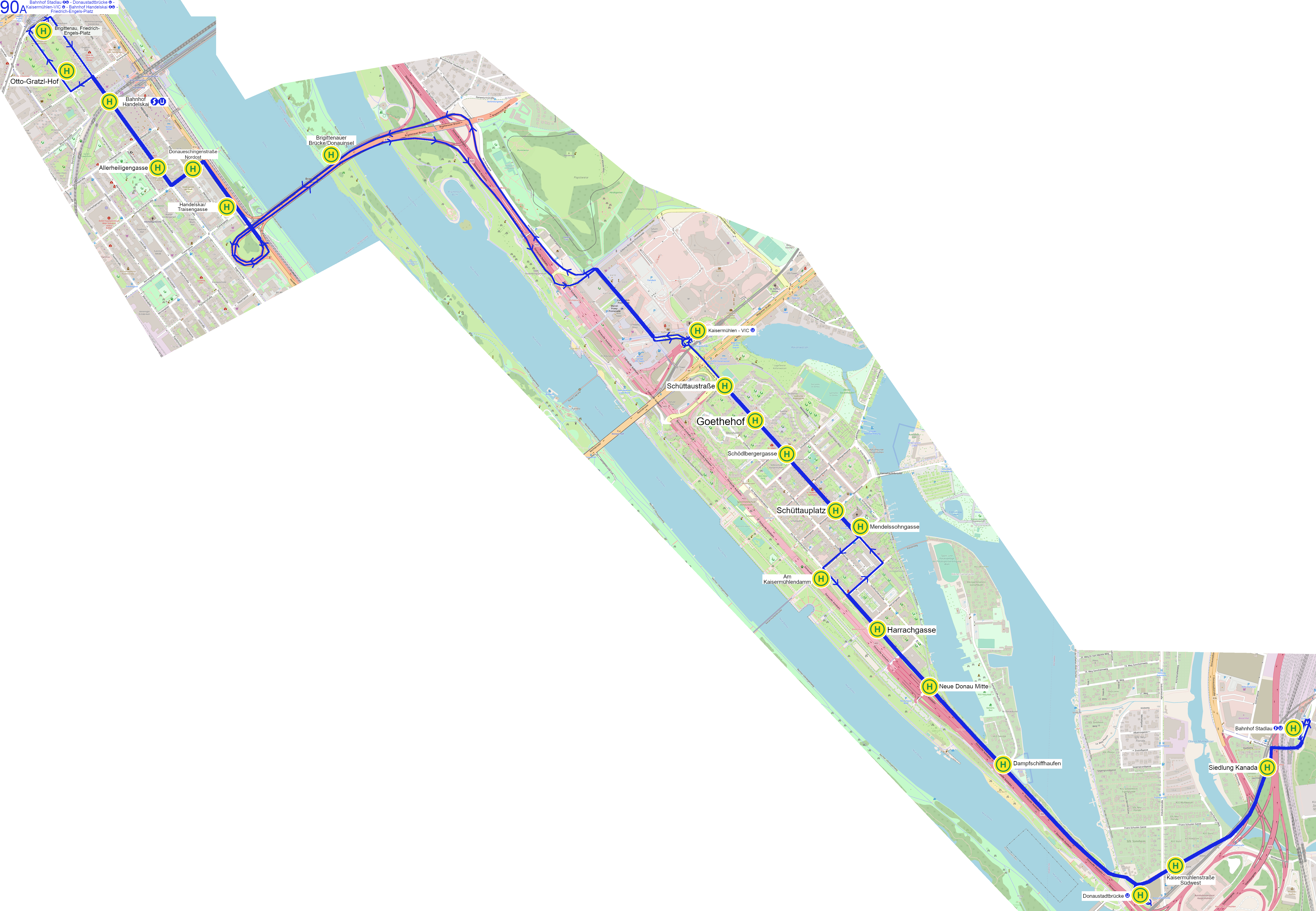 Linienverlauf auf Karte