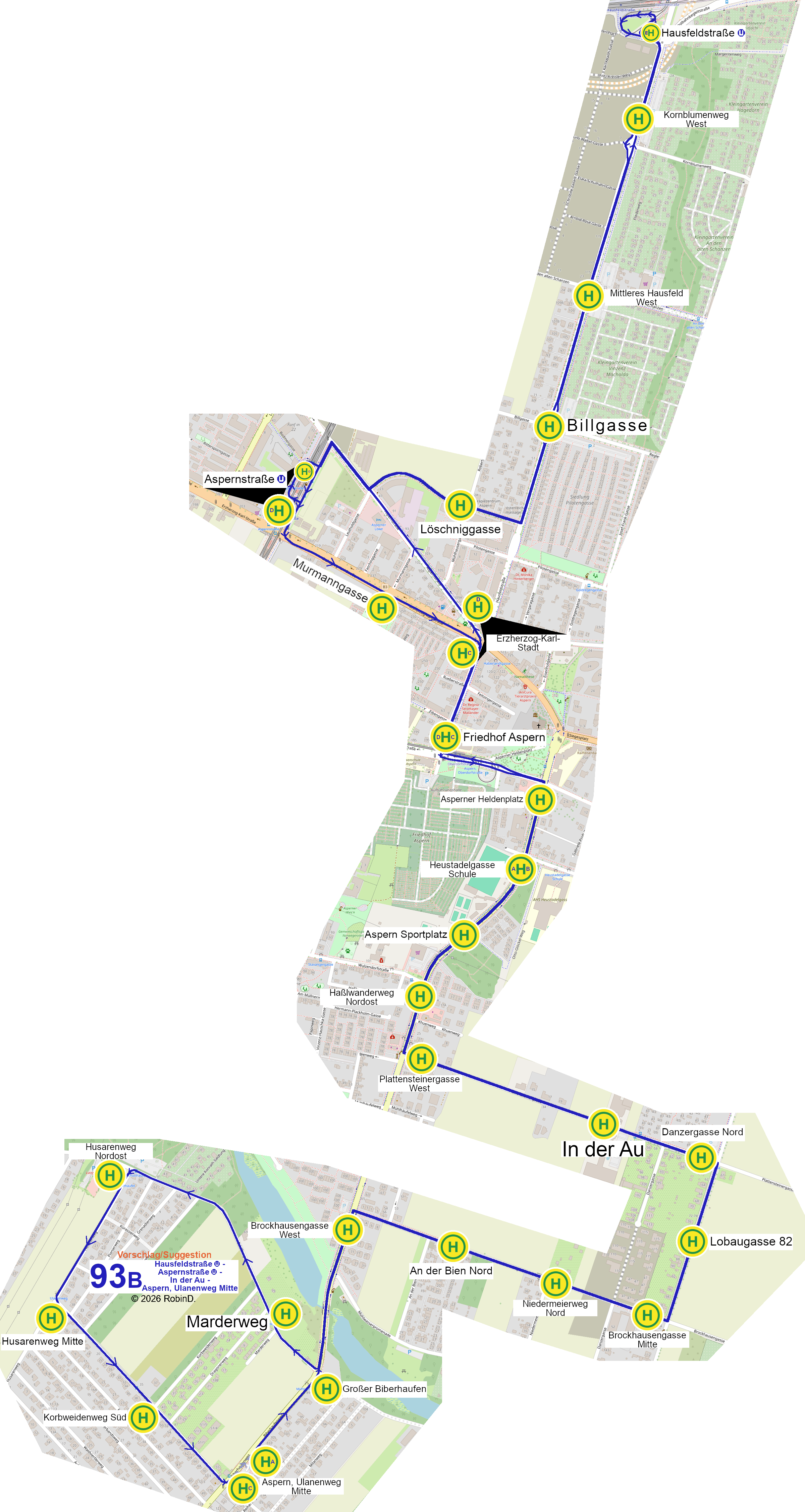 Linienverlauf auf Karte