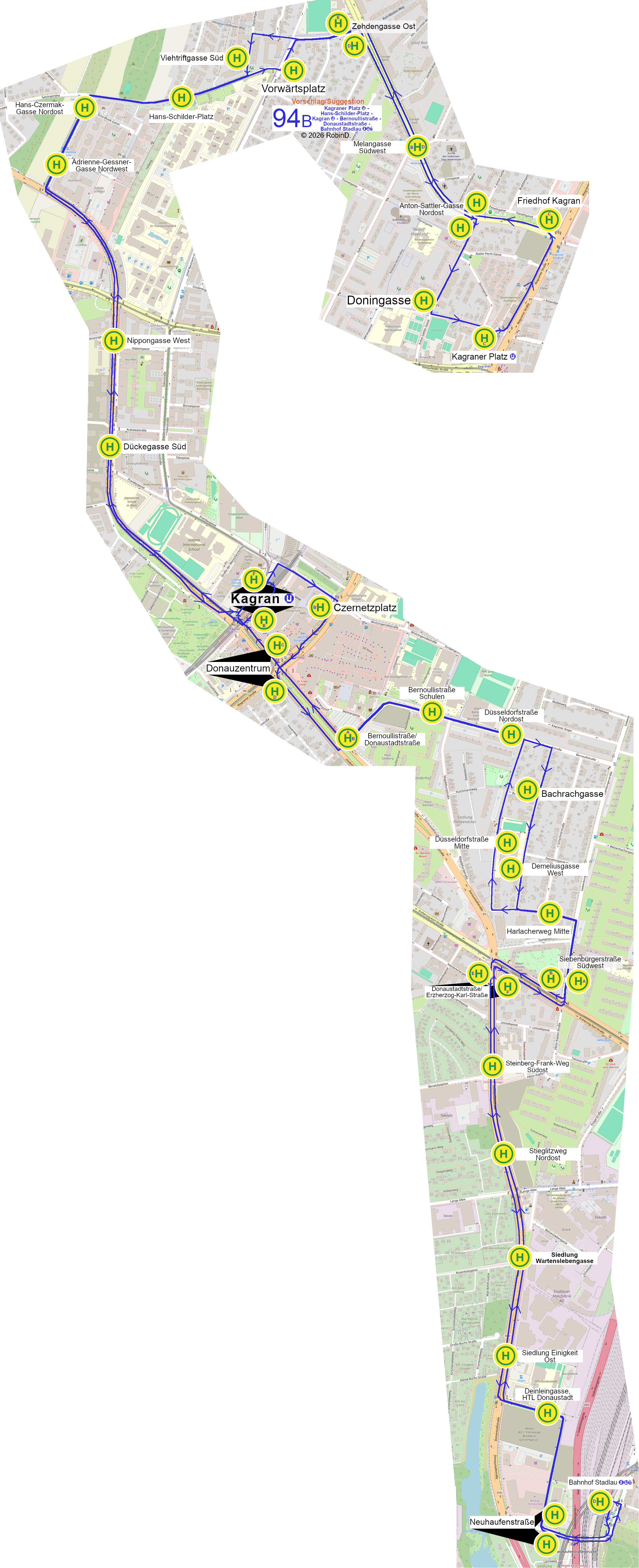 Linienverlauf auf Karte