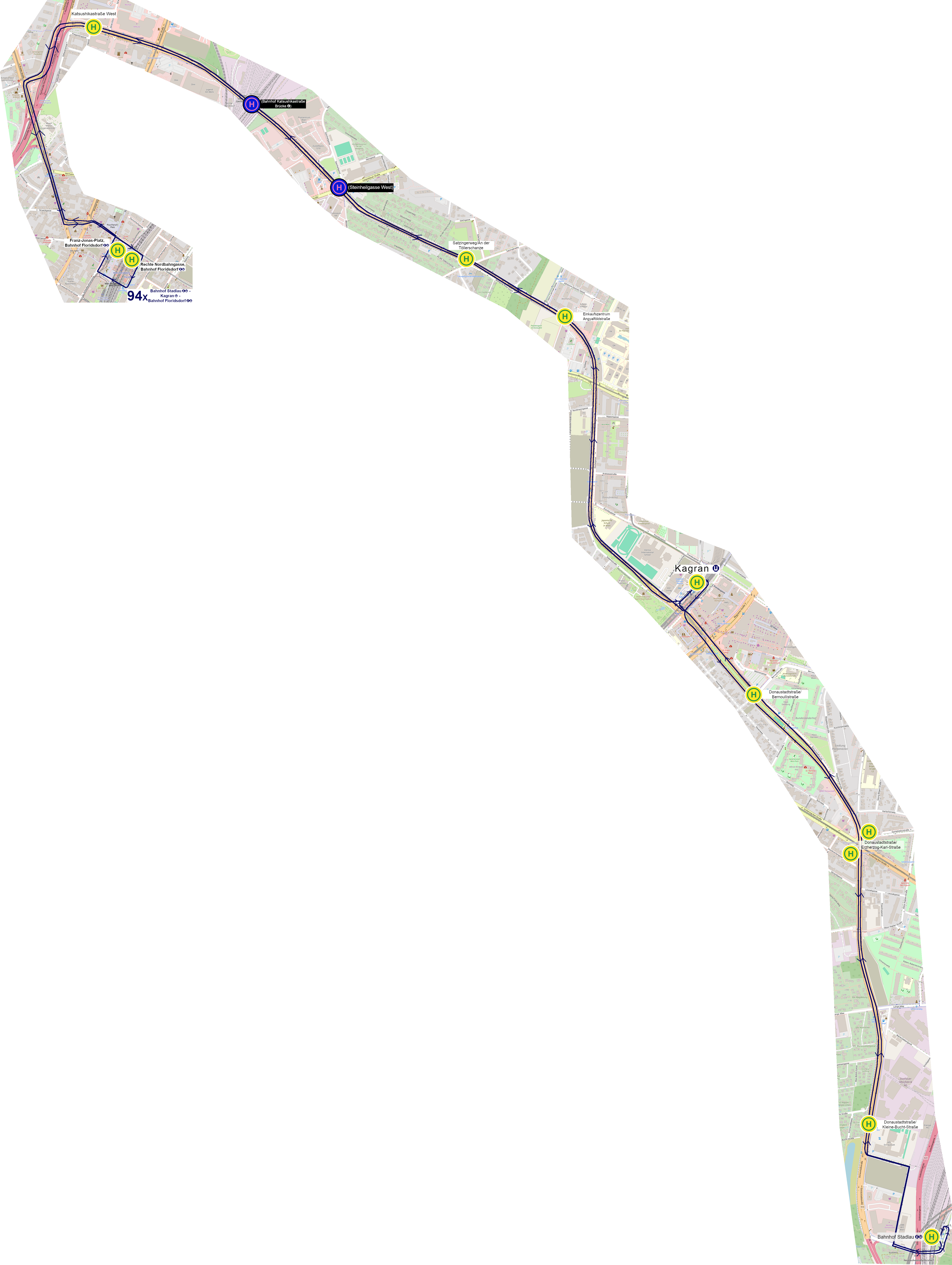 Linienverlauf auf Karte