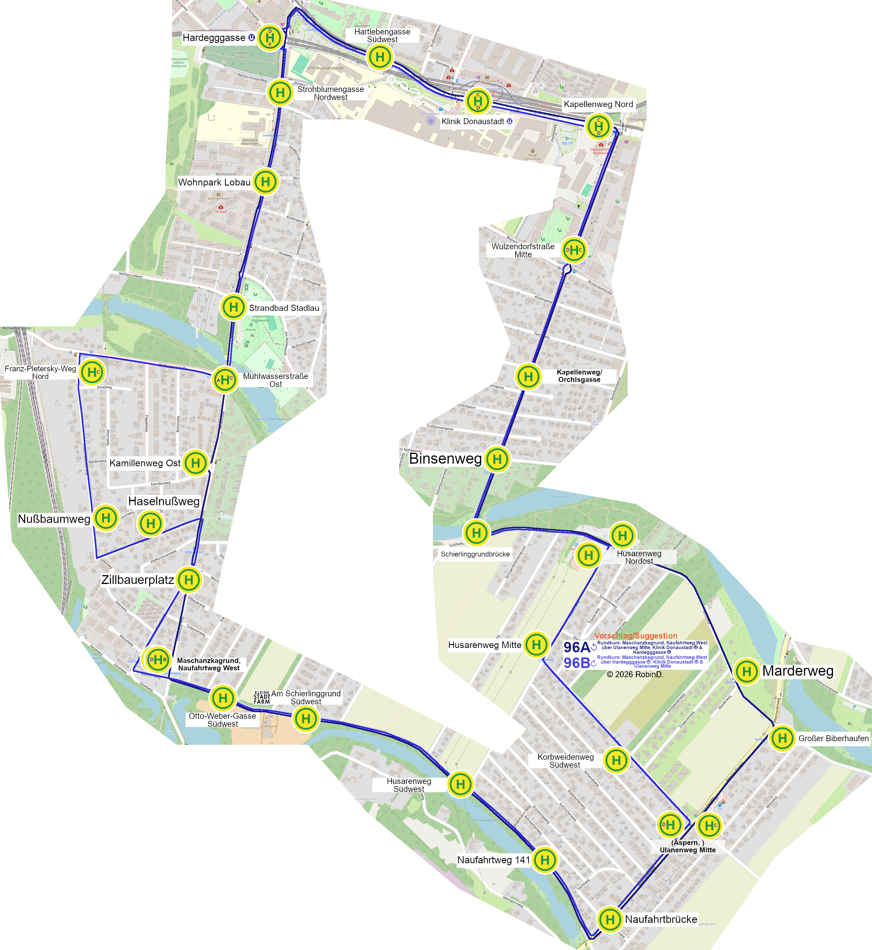 Linienverlauf auf Karte