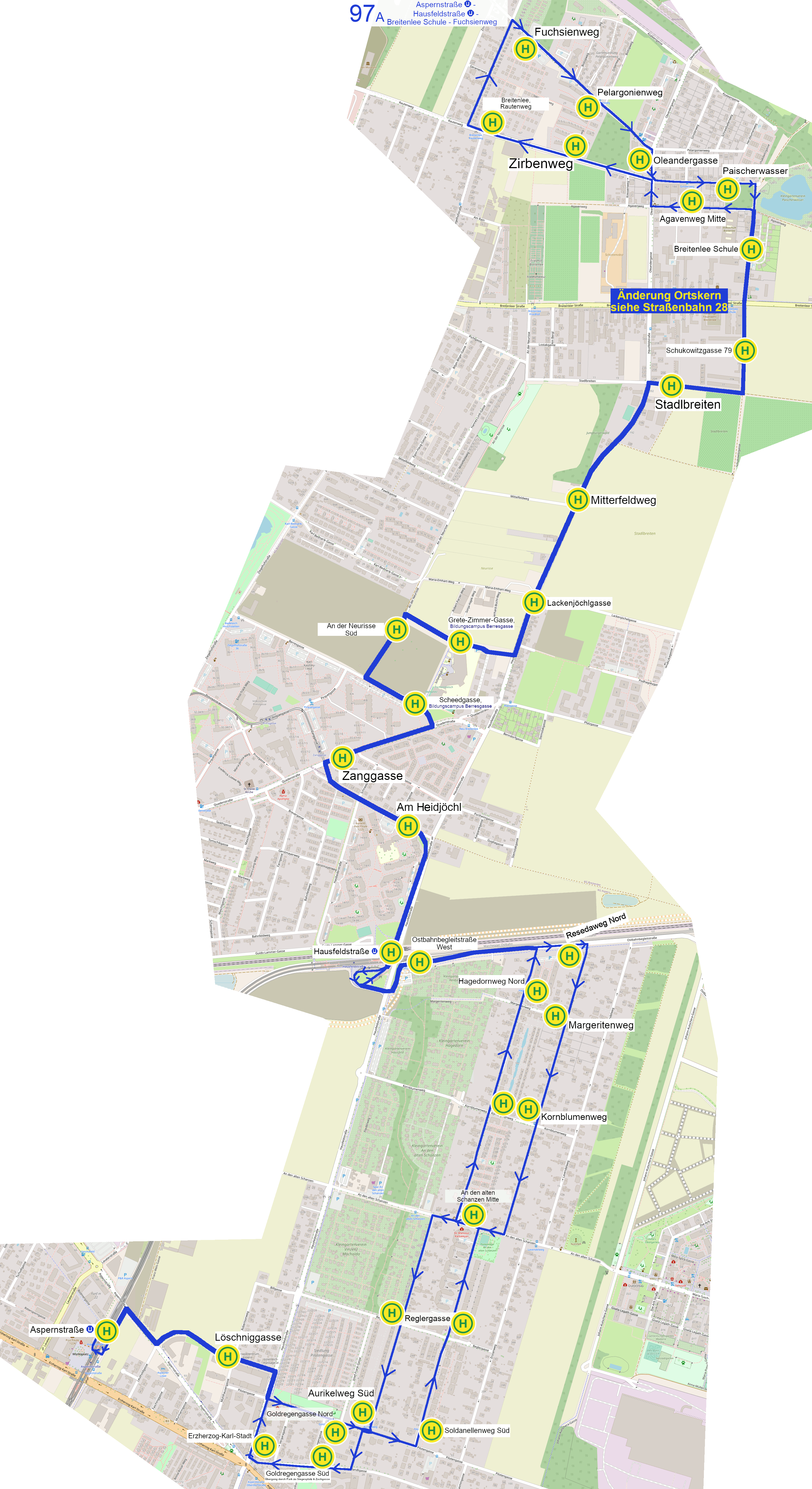 Linienverlauf auf Karte