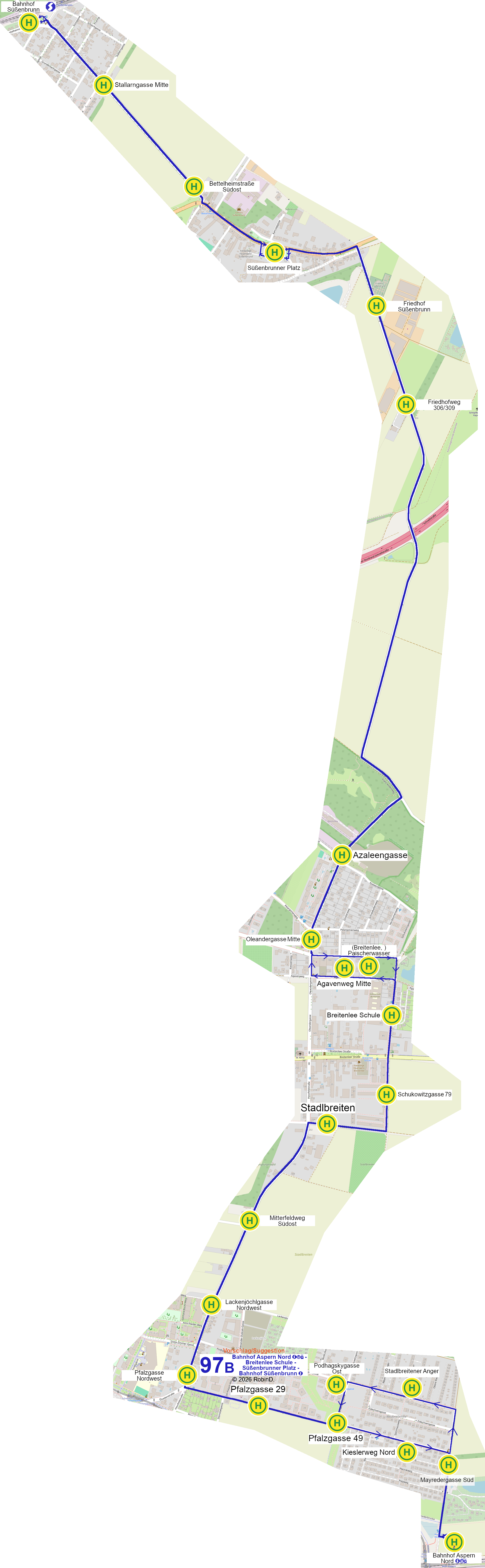 Linienverlauf auf Karte