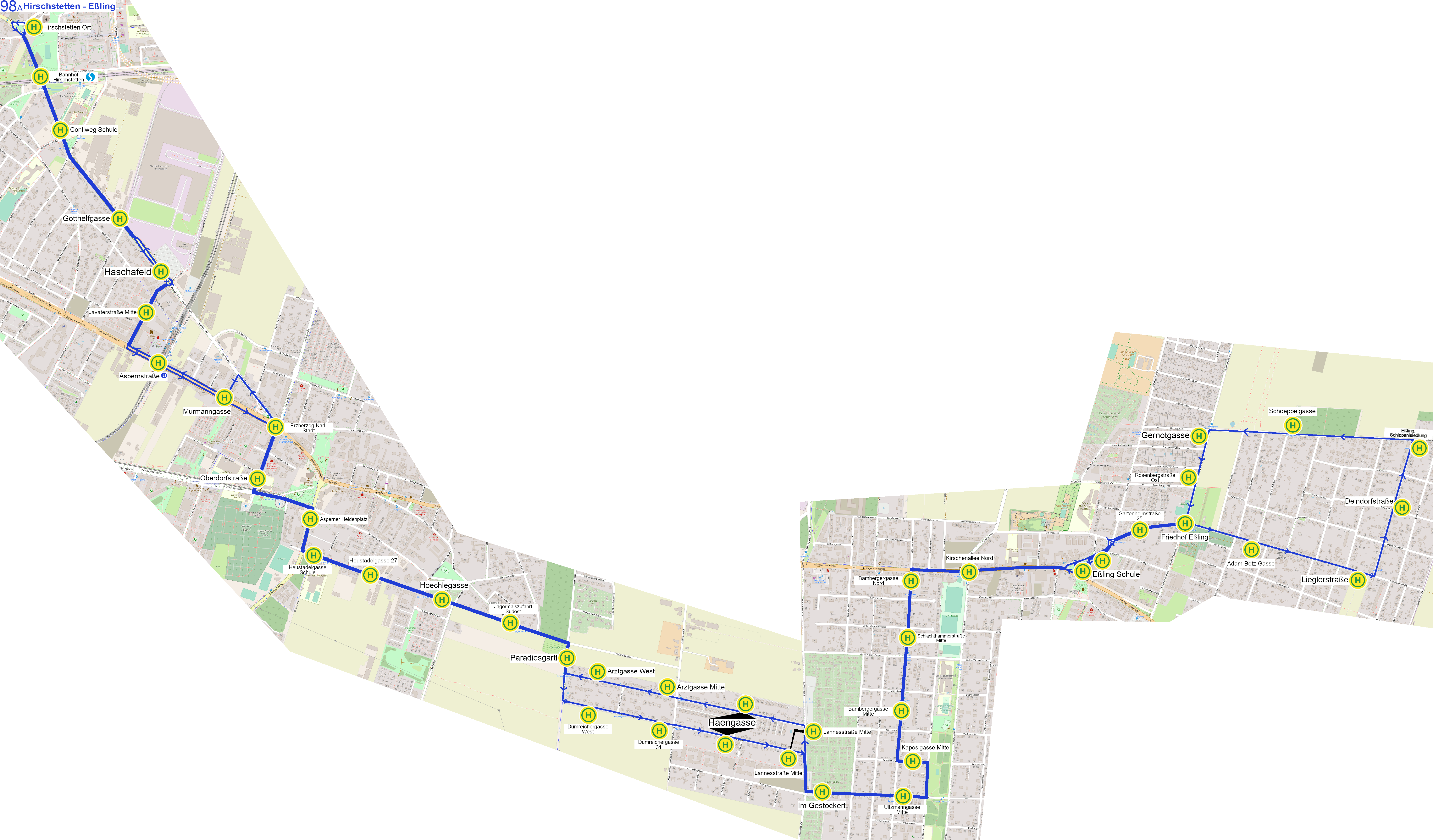 Linienverlauf auf Karte
