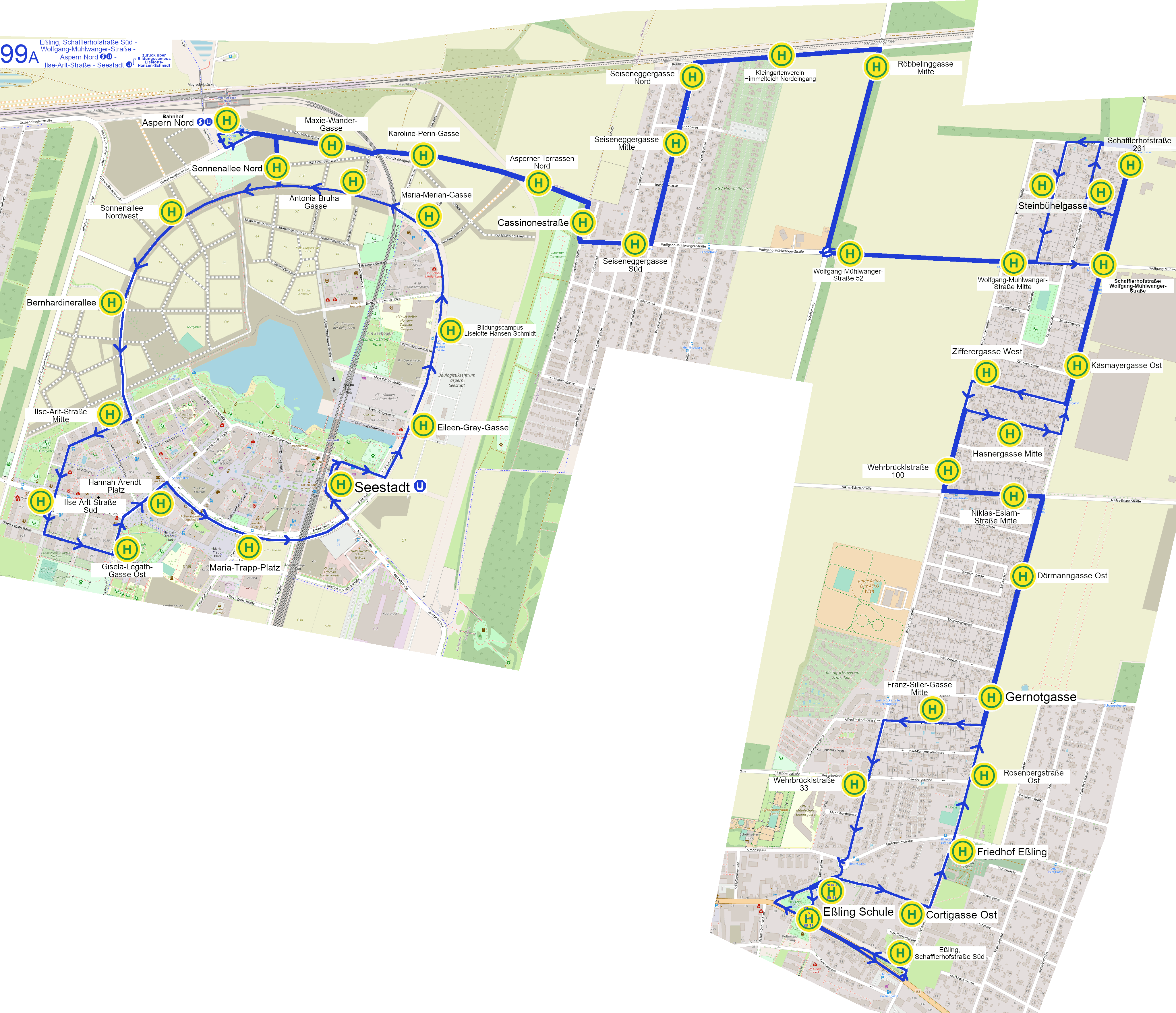 Linienverlauf auf Karte