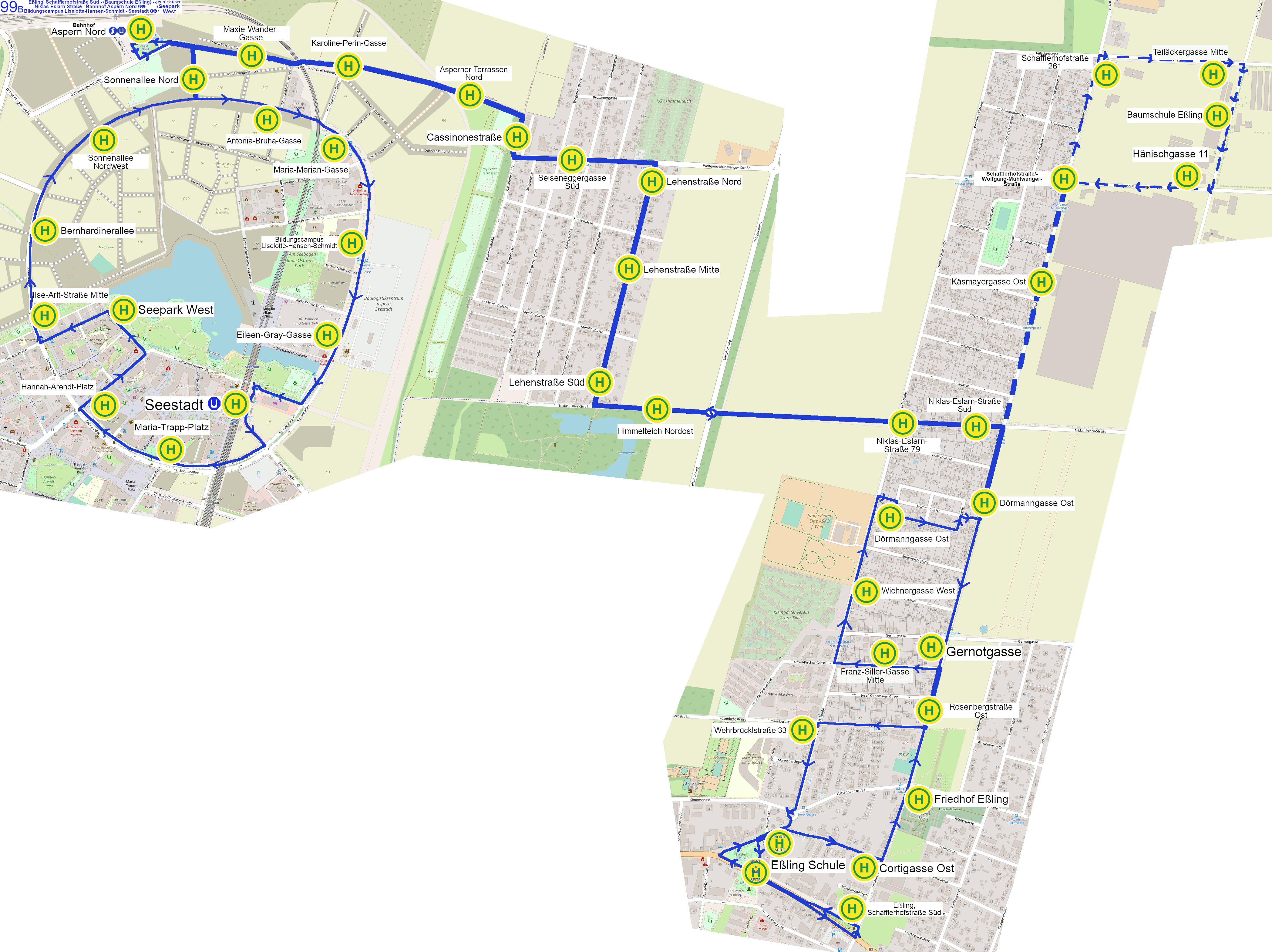 Linienverlauf auf Karte