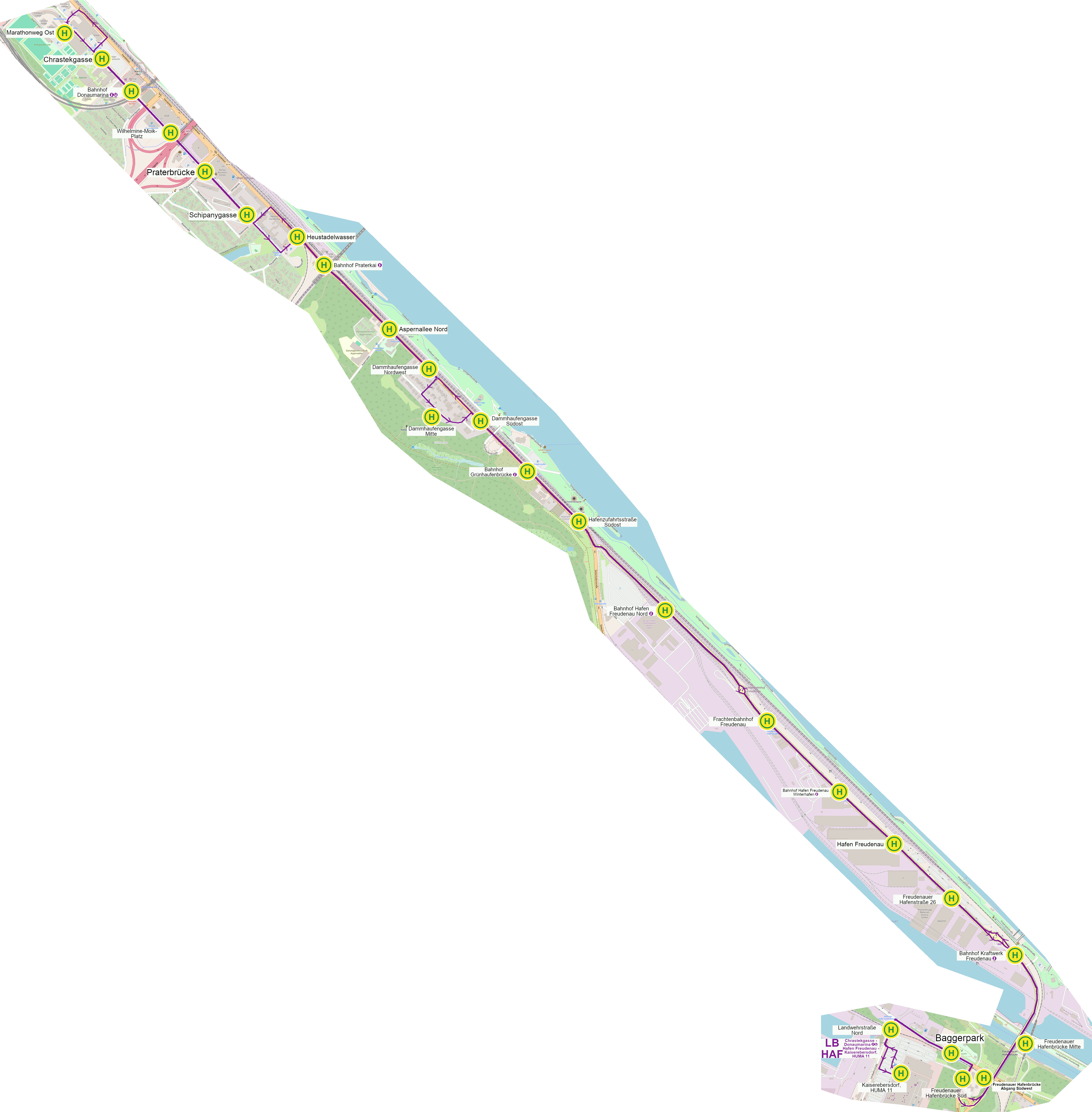 Linienverlauf auf Karte